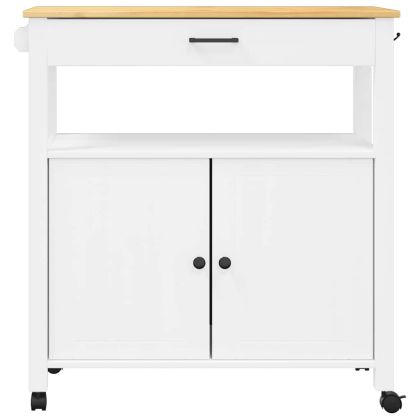 Кухненска количка "MONZA" 84x40x88,5 см борово дърво масив