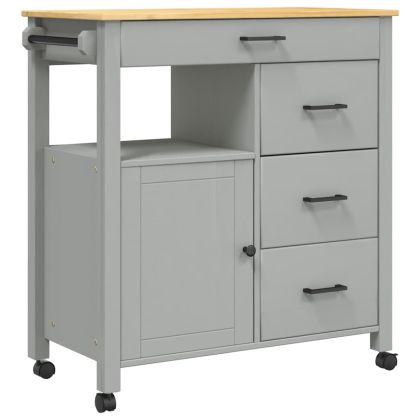 Кухненска количка "MONZA" 84x40x88,5 см борово дърво масив