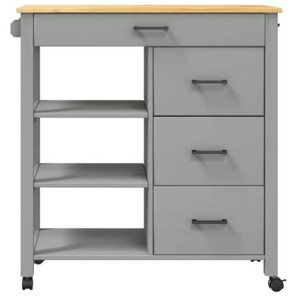 Кухненска количка "MONZA" 84x40x88,5 см борово дърво масив