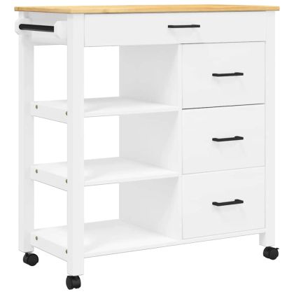 Кухненска количка "MONZA" 84x40x88,5 см борово дърво масив