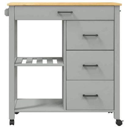 Кухненска количка "MONZA" 84x40x88,5 см борово дърво масив