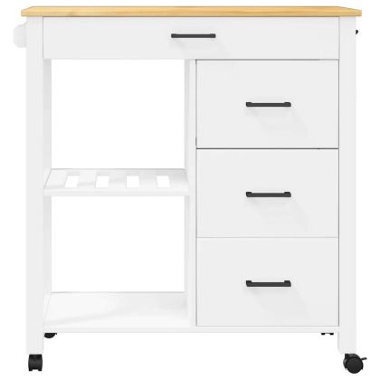 Кухненска количка "MONZA" 84x40x88,5 см борово дърво масив