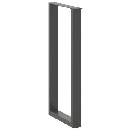 Крака за бар маса, U-образни, 2 бр., антрацит, 50 x (100-101) см, стомана