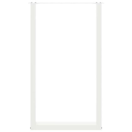 Крака за бар маса, U-образни, 2 бр., бели, 60 x (100-101) см, стомана