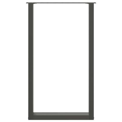 Крака за бар маса, U-образни, 2 бр., антрацит, 60 x (100-101) см, стомана