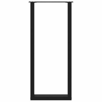 Крака за бар маса, U-образни, 2 бр., черни, 40 x (110-111) см, стомана