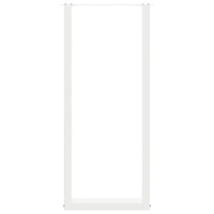 Крака за бар маса, U-образни, 2 бр., бели, 40 x (110-111) см, стомана