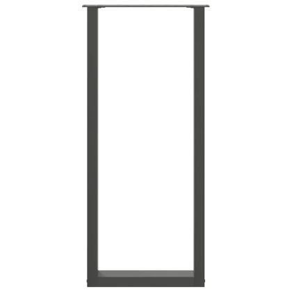 Крака за бар маса, U-образни, 2 бр., антрацит, 40x(110-111) см, стомана