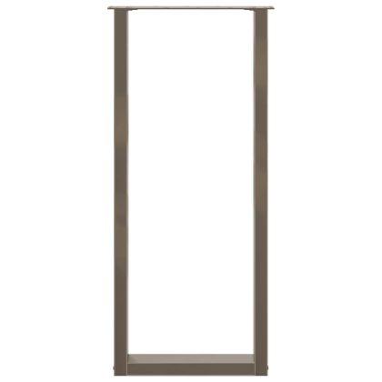 Крака за бар маса, U-образни, 2 бр., естествена стомана, 50 x (110-111) см, стомана