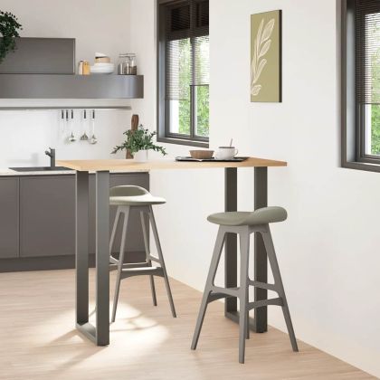 Крака за бар маса, U-образни, 2 бр., антрацит, 60x(110-111) см, стомана