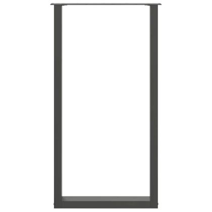 Крака за бар маса, U-образни, 2 бр., антрацит, 60x(110-111) см, стомана