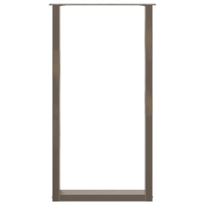 Крака за бар маса, U-образни, 2 бр., естествена стомана, 60 x (110-111) см, стомана