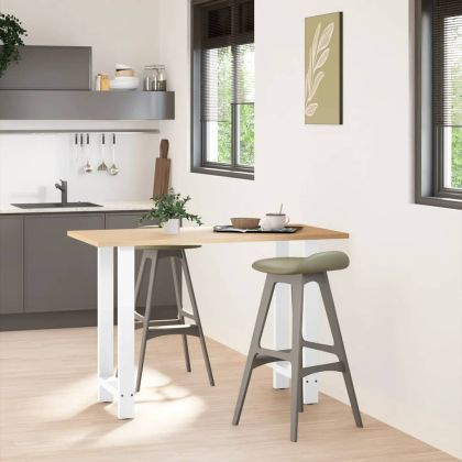 Крака за бар маса, бели, 2 бр., 40 x (90-91) см, стомана