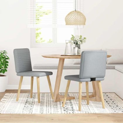 Трапезни столове, 2 бр, светлосиви, текстил