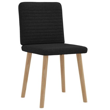 Трапезни столове, 2 бр, черни, текстил