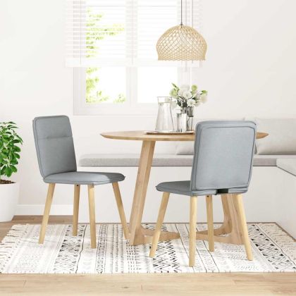 Трапезни столове, 2 бр, светлосиви, текстил
