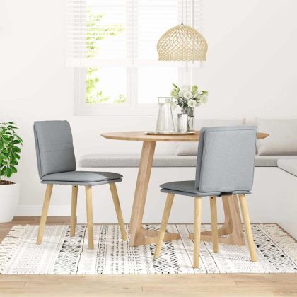 Трапезни столове, 2 бр, светлосиви, текстил