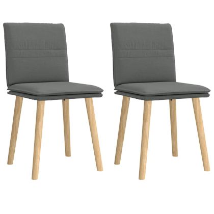 Трапезни столове, 2 бр, тъмносиви, текстил