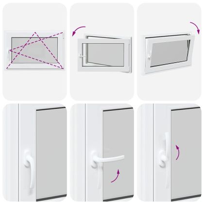 Прозорец за мазе "RISOR" 90x50 см, отваряемо-отварящ се, DIN десен, бял