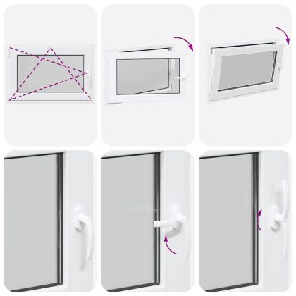 Прозорец за мазе "RISOR" 90x50 см, накланящ се и завъртащ се, DIN ляв, бял