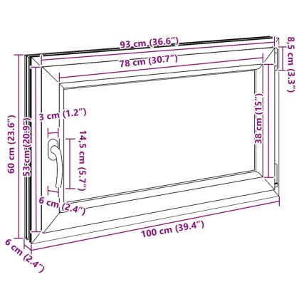 Прозорец за мазе "RISOR" 100x60 см, накланящ се и завъртащ се, DIN десен, бял