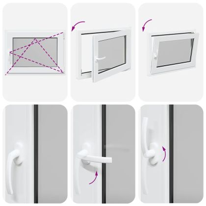 Прозорец за мазе "RISOR" 80x50 см, отваряемо-отварящ се, DIN десен, бял