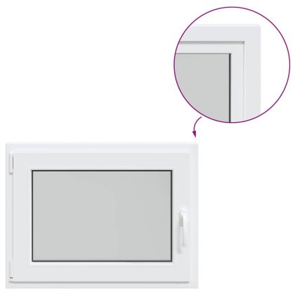 Прозорец за мазе "RISOR" 80x50 см, накланящ се и завъртащ се, DIN ляв, бял