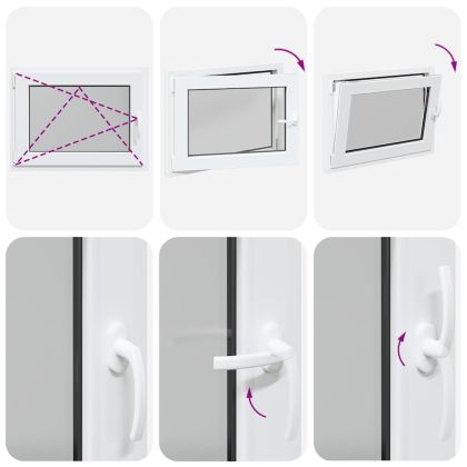 Прозорец за мазе "RISOR" 80x50 см, накланящ се и завъртащ се, DIN ляв, бял