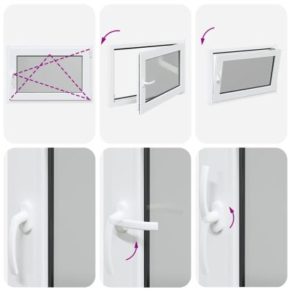 Прозорец за мазе "RISOR" 90x50 см, отваряемо-отварящ се, DIN десен, бял