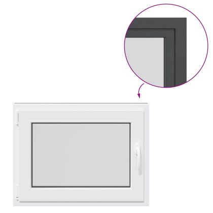 Прозорец за мазе "RISOR" 80x50 см Отварящо-отваряем DIN ляв антрацит