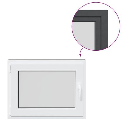 Прозорец за мазе "RISOR" 80x60 см, отваряемо-отварящ се, DIN ляв, антрацит