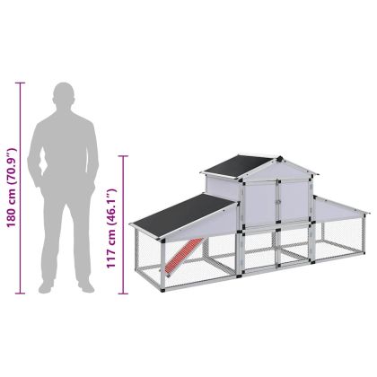 Птичарник с места за движение и за гнездене, алуминиев