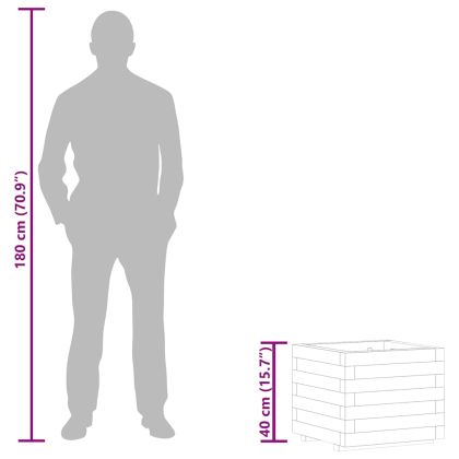 Повдигната леха, 50x50x40 см, дървена, квадратна