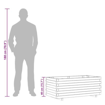 Повдигната леха, 100x50x40 см, дървена, правоъгълна