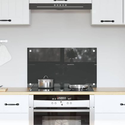 Кухненски заден панел Тъмносив 70 x 40 x 0,6 см закалено стъкло