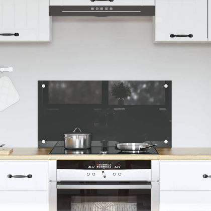 Кухненски заден панел Тъмносив 80 x 40 x 0,6 см закалено стъкло