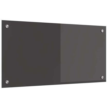 Кухненски заден панел Тъмносив 80 x 40 x 0,6 см закалено стъкло