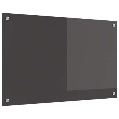 Кухненски заден панел Тъмносив 80 x 50 x 0,6 см закалено стъкло