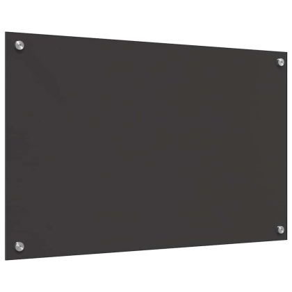 Кухненски заден панел Тъмносив 80 x 50 x 0,6 см закалено стъкло