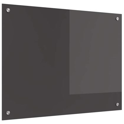 Кухненски заден панел Тъмносив 80 x 60 x 0,6 см закалено стъкло