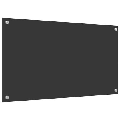 Кухненски заден панел Тъмносив 90 x 50 x 0,6 см закалено стъкло
