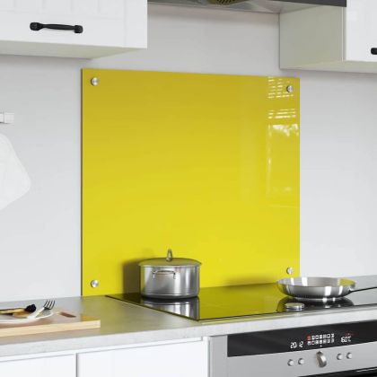 Кухненски заден панел Жълто 70 x 60 x 0,6 см закалено стъкло