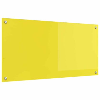Кухненски заден панел Жълто 100 x 50 x 0,6 см закалено стъкло
