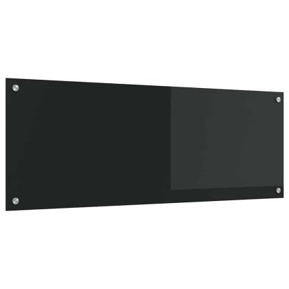 Кухненски заден панел Черно 110 x 40 x 0,6 см закалено стъкло