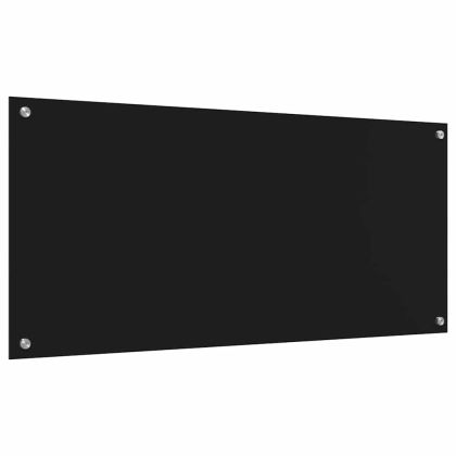 Кухненски заден панел Черно 110 x 50 x 0,6 см закалено стъкло