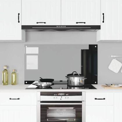 Кухненски заден панел Черно 110 x 60 x 0,6 см закалено стъкло