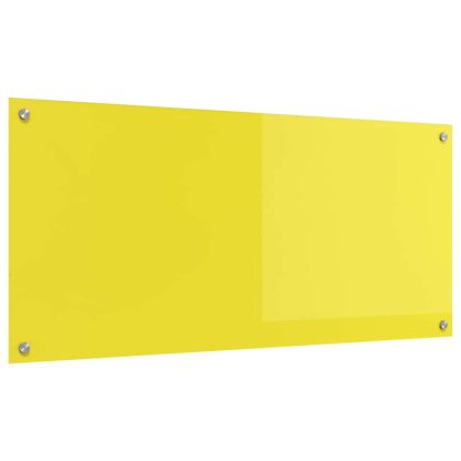 Кухненски заден панел Жълто 110 x 50 x 0,6 см закалено стъкло
