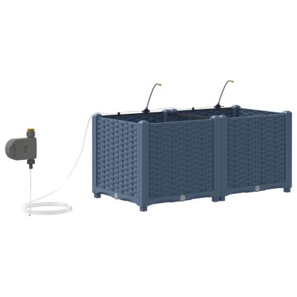 Градински саксии Сив 80 x 40 x 37.5 см Стомана