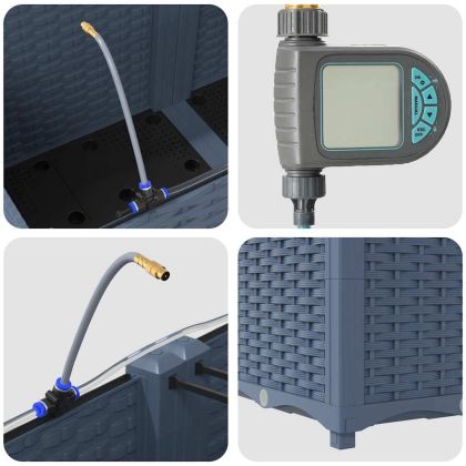 Градински саксии Сив 80 x 40 x 37.5 см Стомана