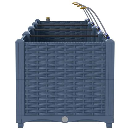 Градински саксии Сив 120 x 40 x 37.5 см Стомана